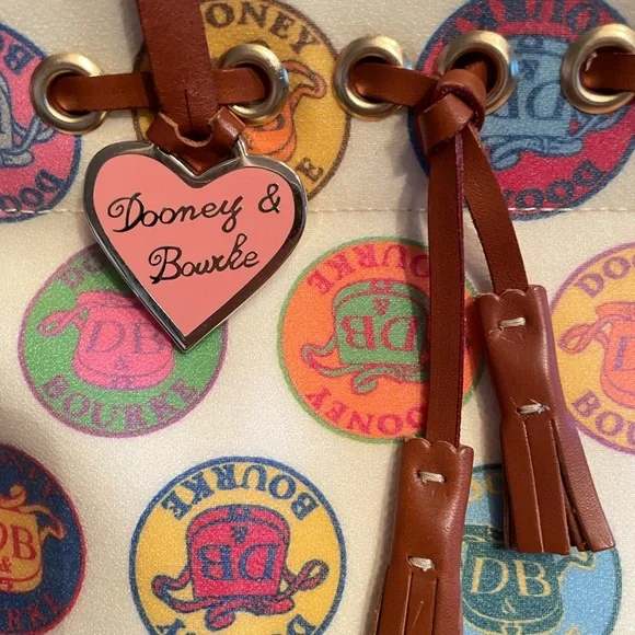 Dooney & Bourke medallion tassel bag Colorful Logo Canvas Tote - Picture 2 of 6